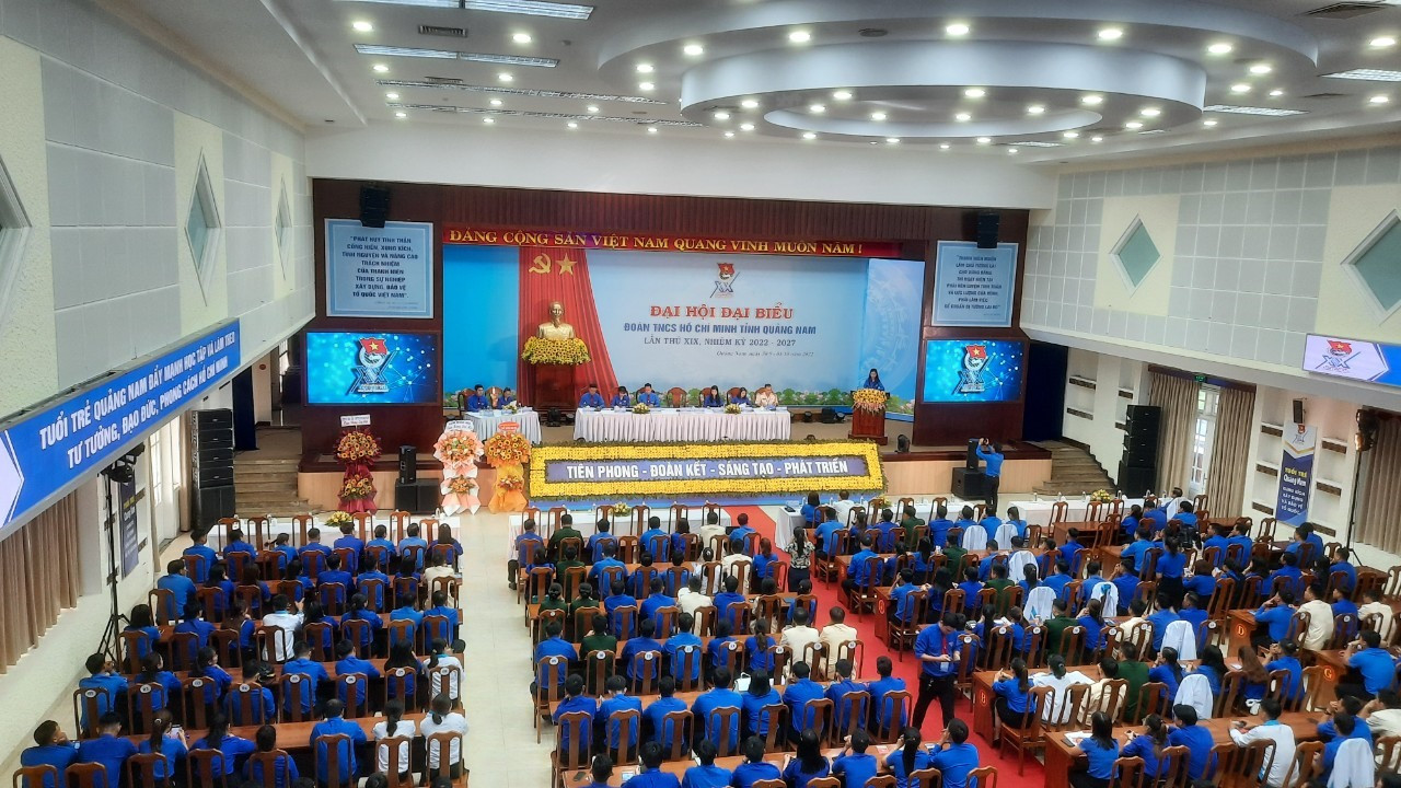 Phiên làm việc thứ 2 của Đại hội đại biểu Đoàn TNCS Hồ Chí Minh tỉnh Quảng Nam lần thứ XIX, nhiệm kỳ 2022 – 2027. Ảnh: H.Q