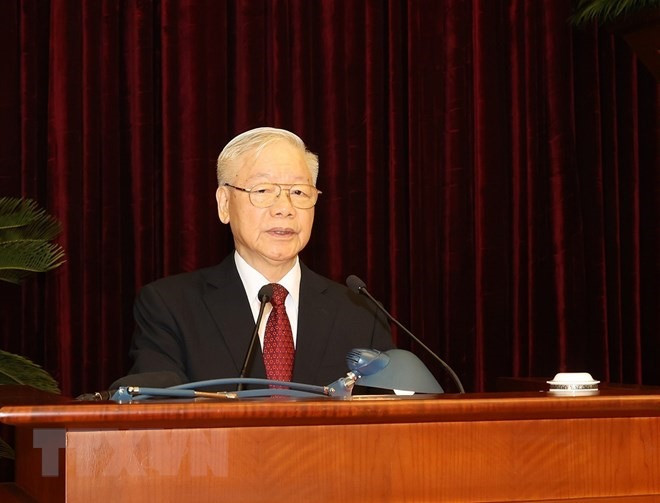 Tổng Bí thư Nguyễn Phú Trọng chủ trì, phát biểu khai mạc hội nghị.