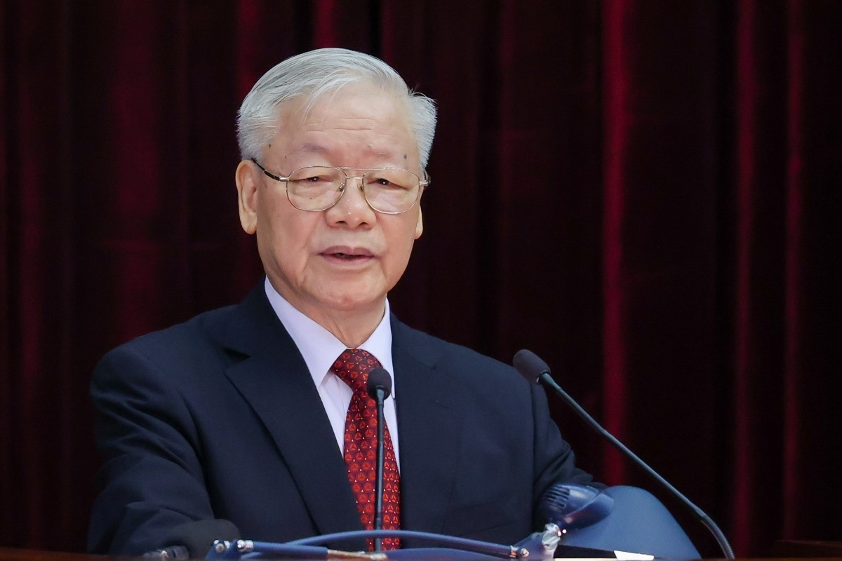 Tổng Bí thư Nguyễn Phú Trọng phát biểu khai mạc Hội nghị Trung ương 6 khoá XIII.