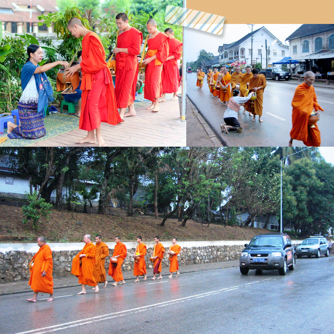 Người Lào khởi đầu ngày mới bằng những bước chân chậm rãi.