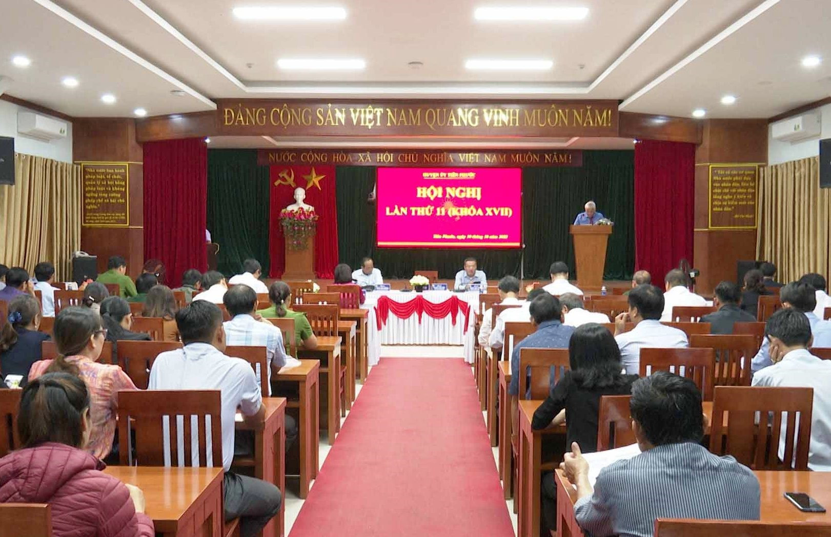 Huyện ủy Tiên Phước tổ chức hội nghị lần thứ 11 (khóa XVII). ẢNh: N.HƯNG