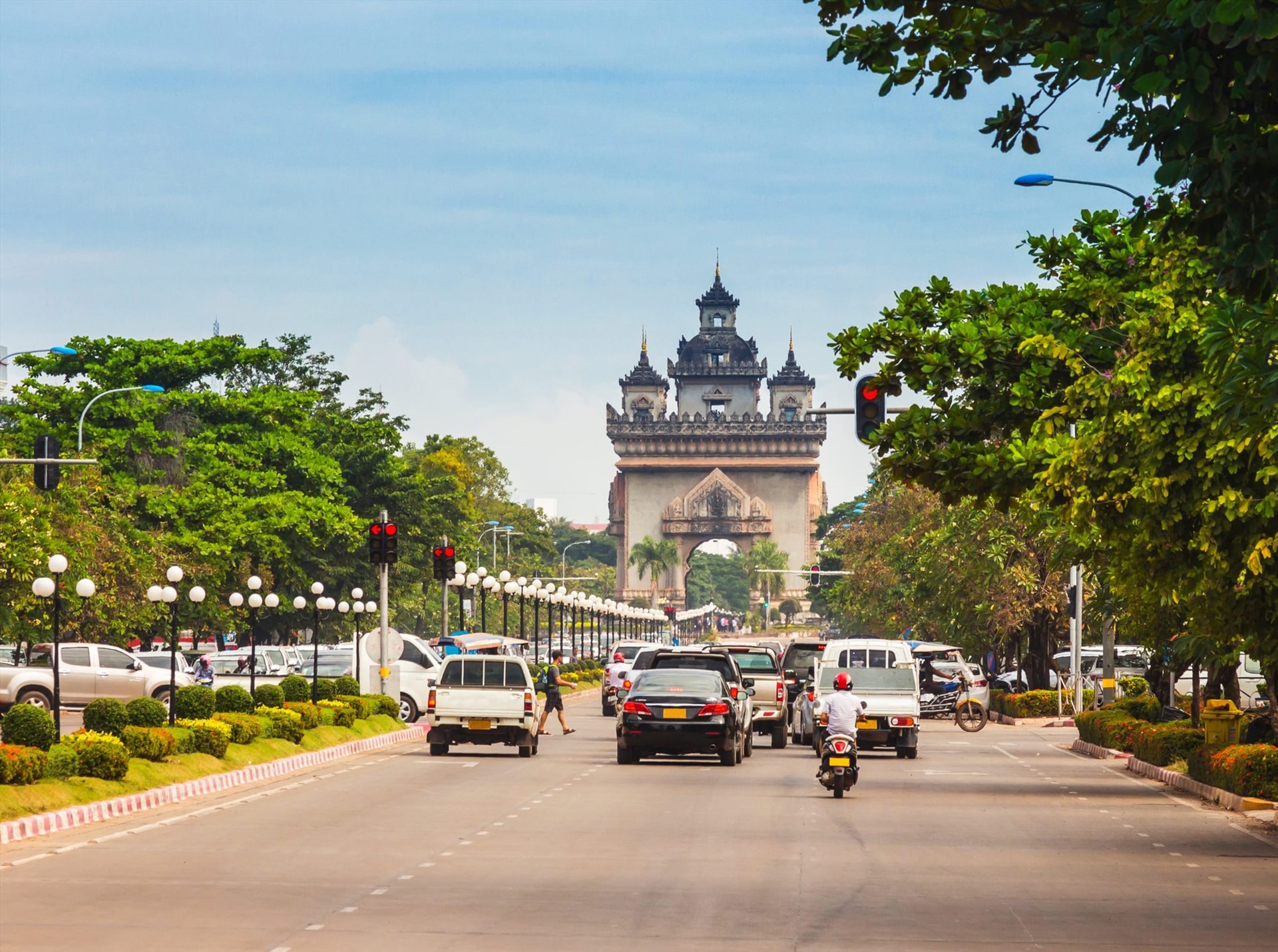 Giao thông ở Viêng Chăn.