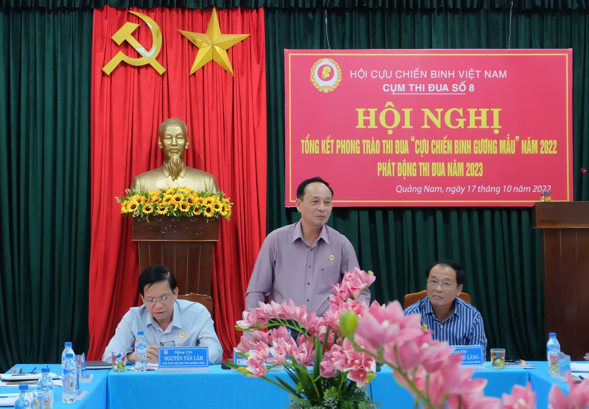 Ông Nguyễn Tấn Thành - Chủ tịch Hội CCB tỉnh Quảng Nam phát biểu tại hội nghị. Ảnh: L.Q