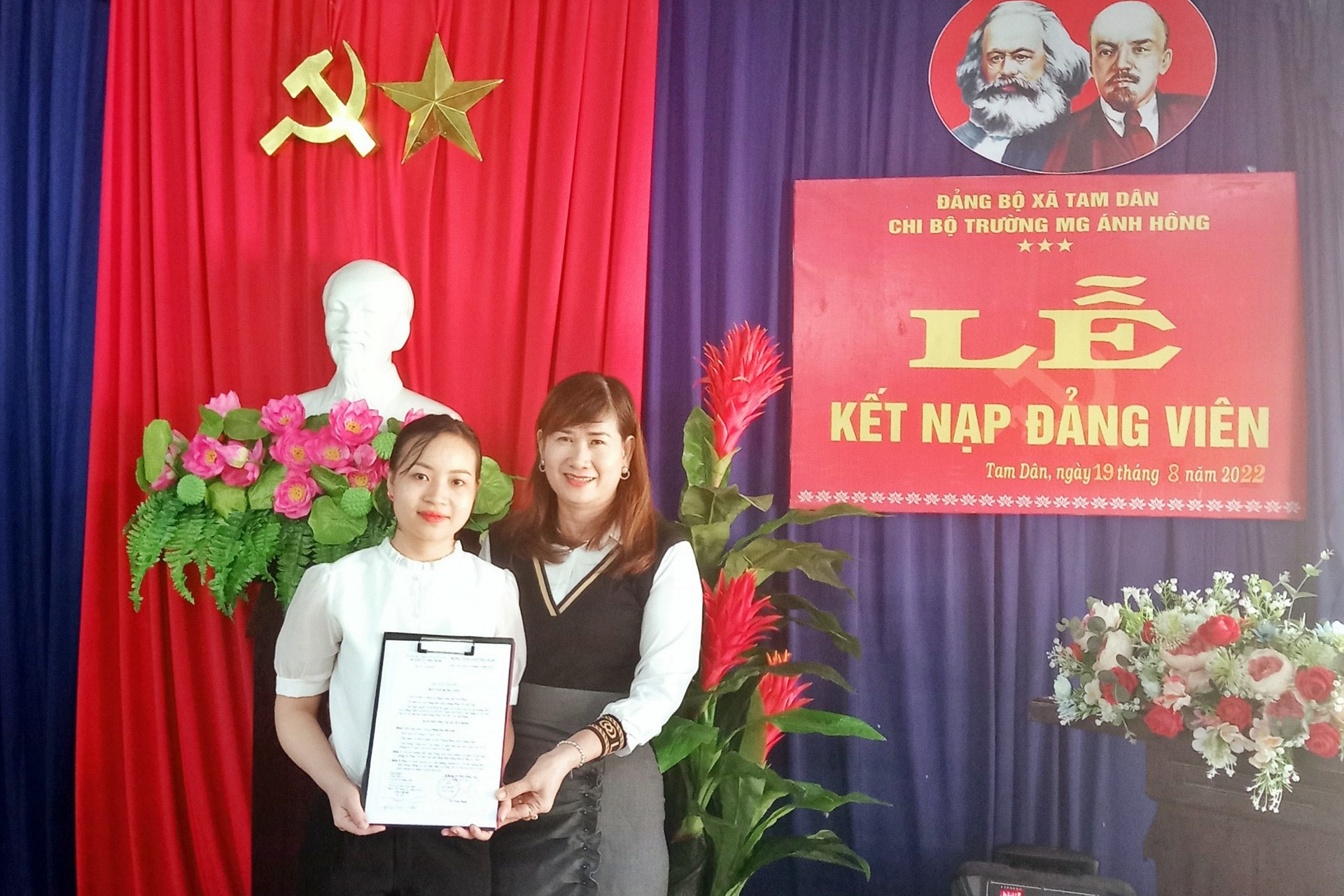 Phú Ninh đang làm tốt công tác phát triển đảng viên trong trường học. Ảnh: H.Đ