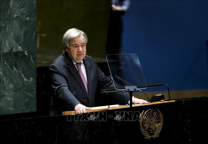 Tổng Thư ký LHQ Antonio Guterres phát biểu. Ảnh tư liệu: THX/TTXVN