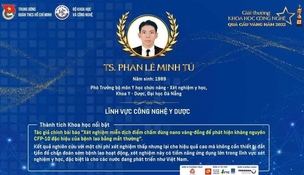 Nhà khoa học trẻ ĐH Đà Nẵng đạt Quả cầu vàng năm 2022