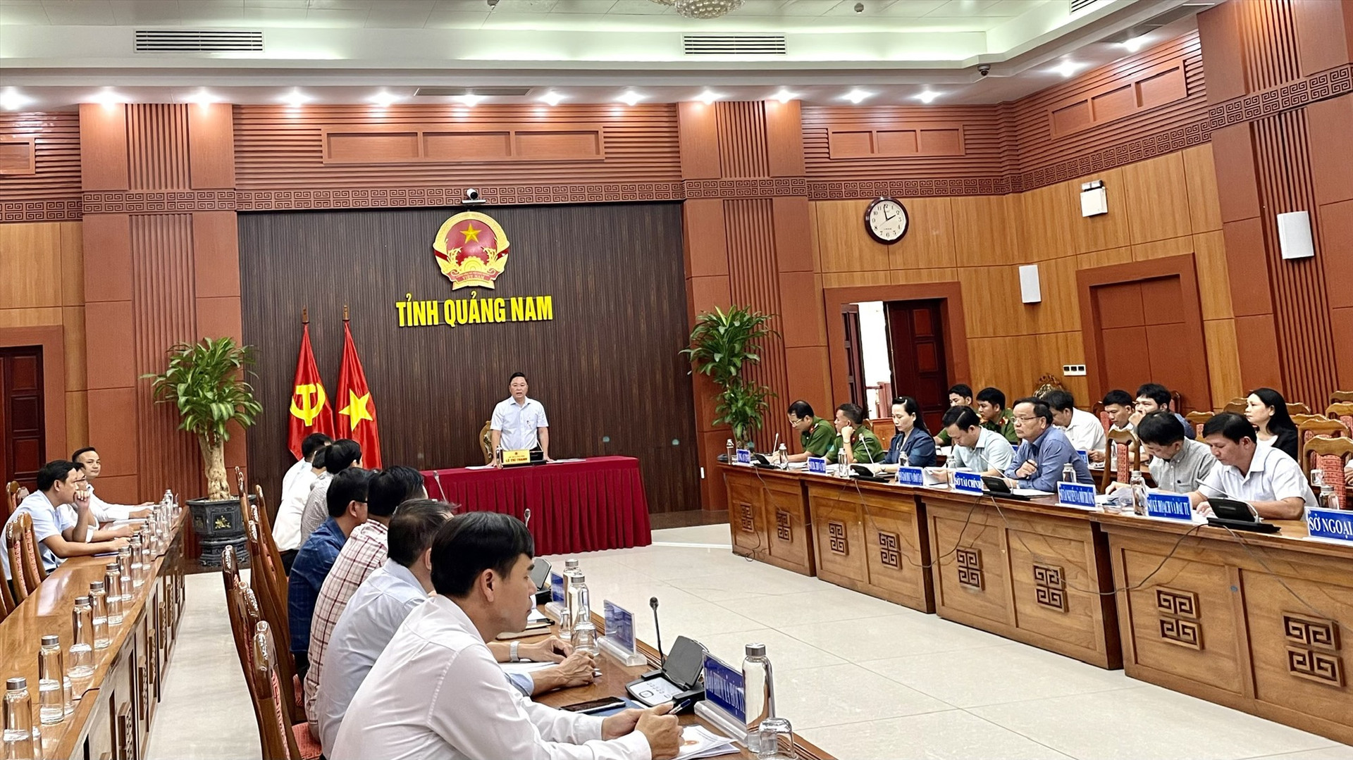 Chủ tịch UBND Lê Trí Thanh phát biểu chỉ đạo tại Hội nghị về công tác triển khai Đề án 06, giai đoạn 2022 - 2025, tầm nhìn đến năm 2030. Ảnh: P.T