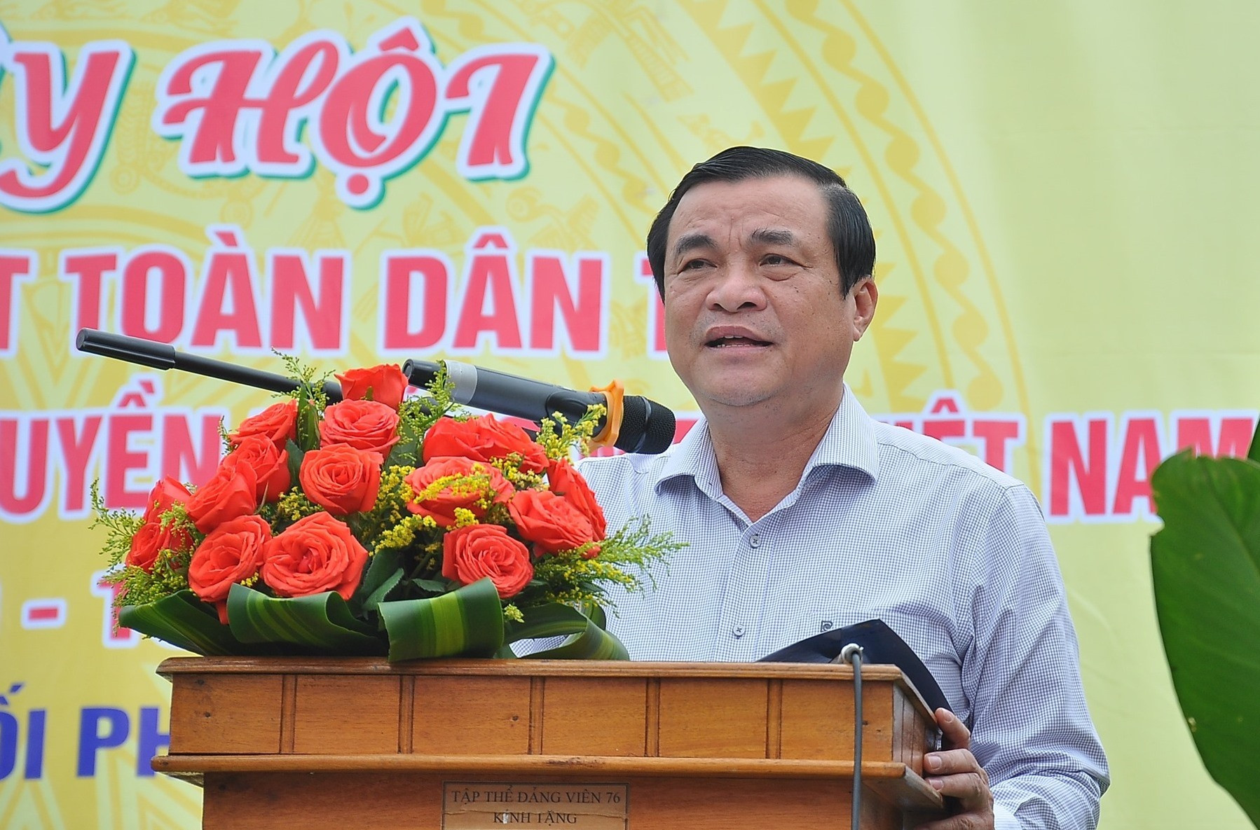 Bí thư Tỉnh ủy Phan Việt Cường phát biểu tại ngày hội. Ảnh: VINH ANH