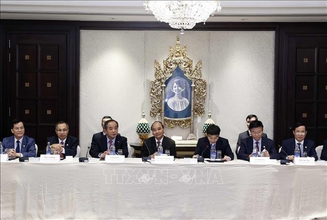 Chủ tịch nước Nguyễn Xuân Phúc dự Toạ đàm cấp cao Liên minh doanh nghiệp Hoa Kỳ - APEC. Ảnh: Thống Nhất/TTXVN