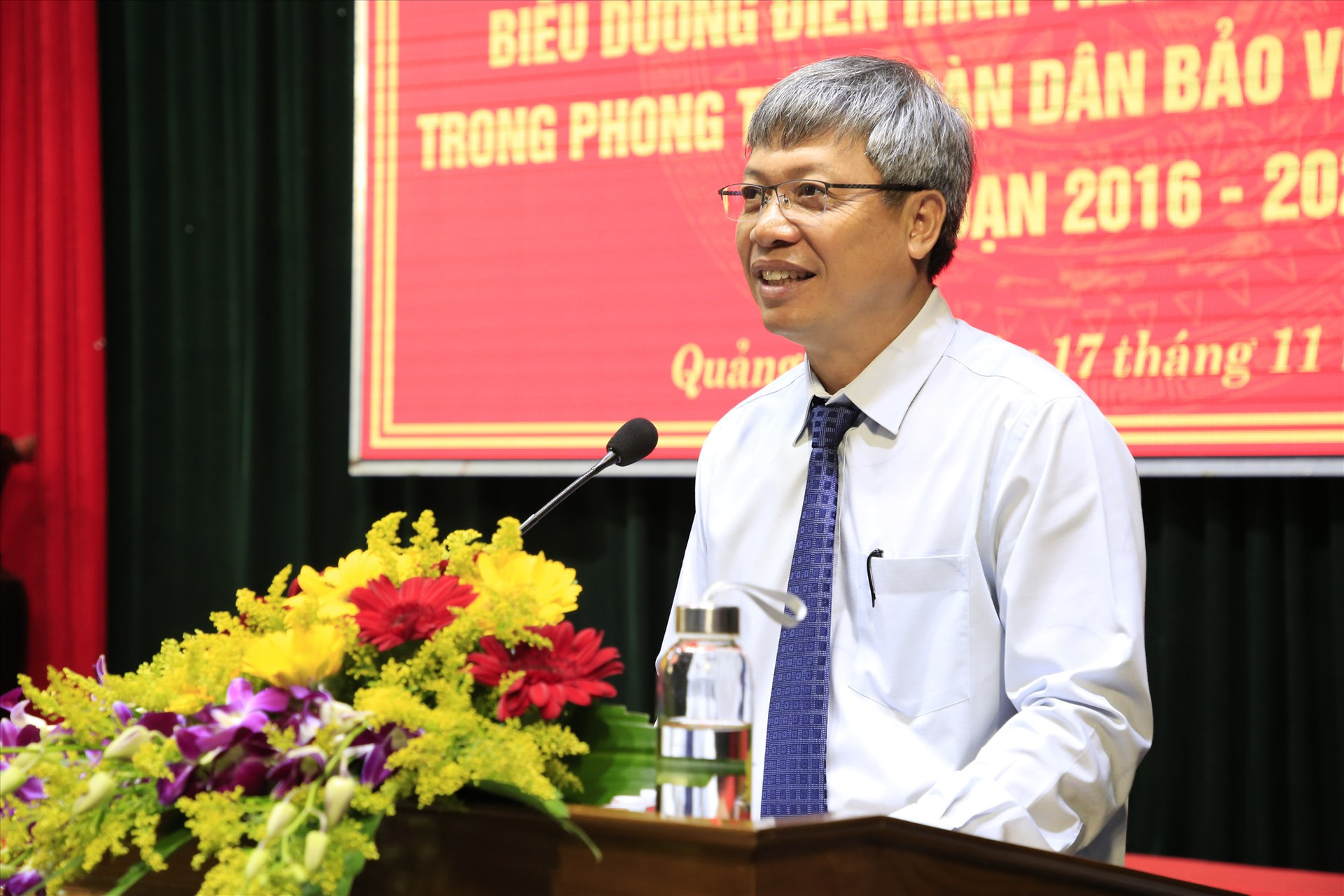 Phó Chủ tịch UBND tỉnh Hồ Quang Bửu phát biểu tại hội nghị. Ảnh: P.V