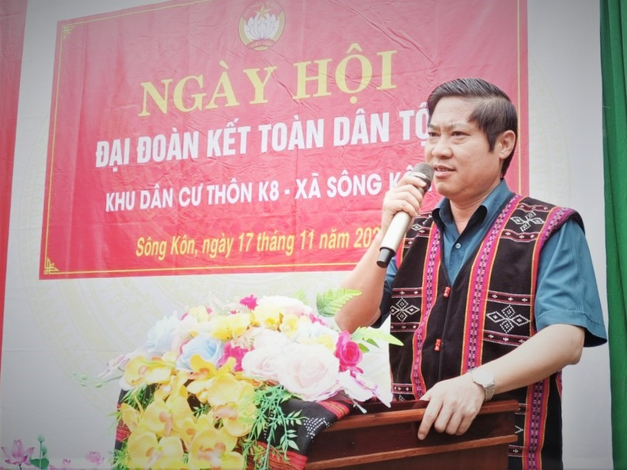 Đồng chí Phan Thái Bình phát biểu tại ngày hội. Ảnh: A.H