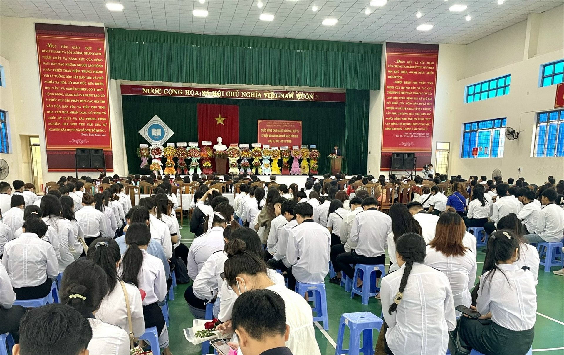 Trường Cao đẳng Y tế Quảng Nam khai giảng năm học mới 2022-2023. Ảnh: X.P