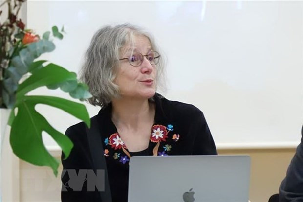 Eve Wilden, director of Asia-Africa Institute (AAI) under Hamburg University of Germany, speaks at the worshop. (Photo: VNA)