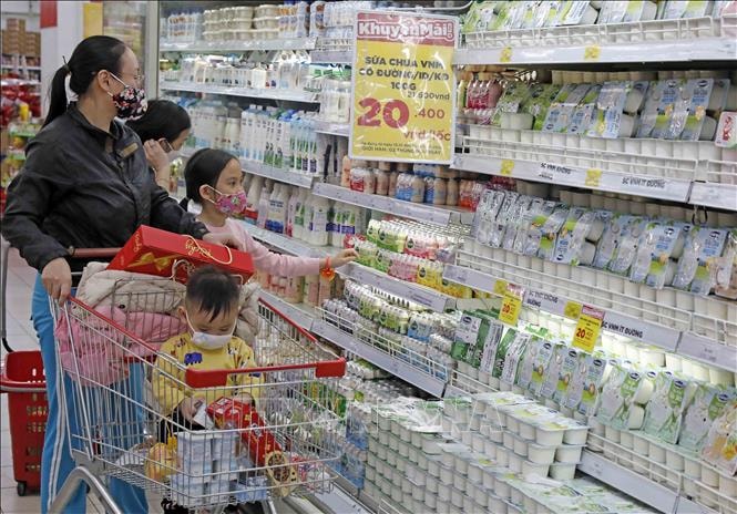 Khách hàng mua sắm tại Siêu thị Big C Long Biên. Ảnh minh họa: Trần Việt/TTXVN