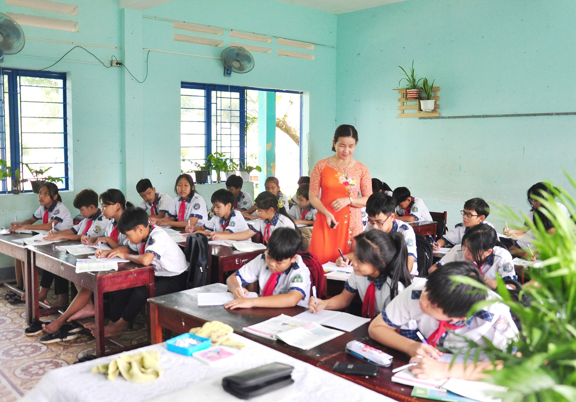 Một “Lớp học xanh” tại Trường THCS Nguyễn Duy Hiệu. Ảnh: PV