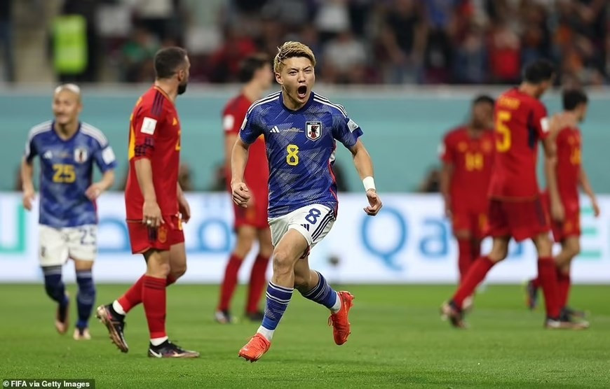 itsu Doan một lần nữa lại lập công để mở ra màn ngược dòng thần kỳ thứ 2 cho Nhật Bản tại World Cup 2022. (Nguồn: Getty Images)