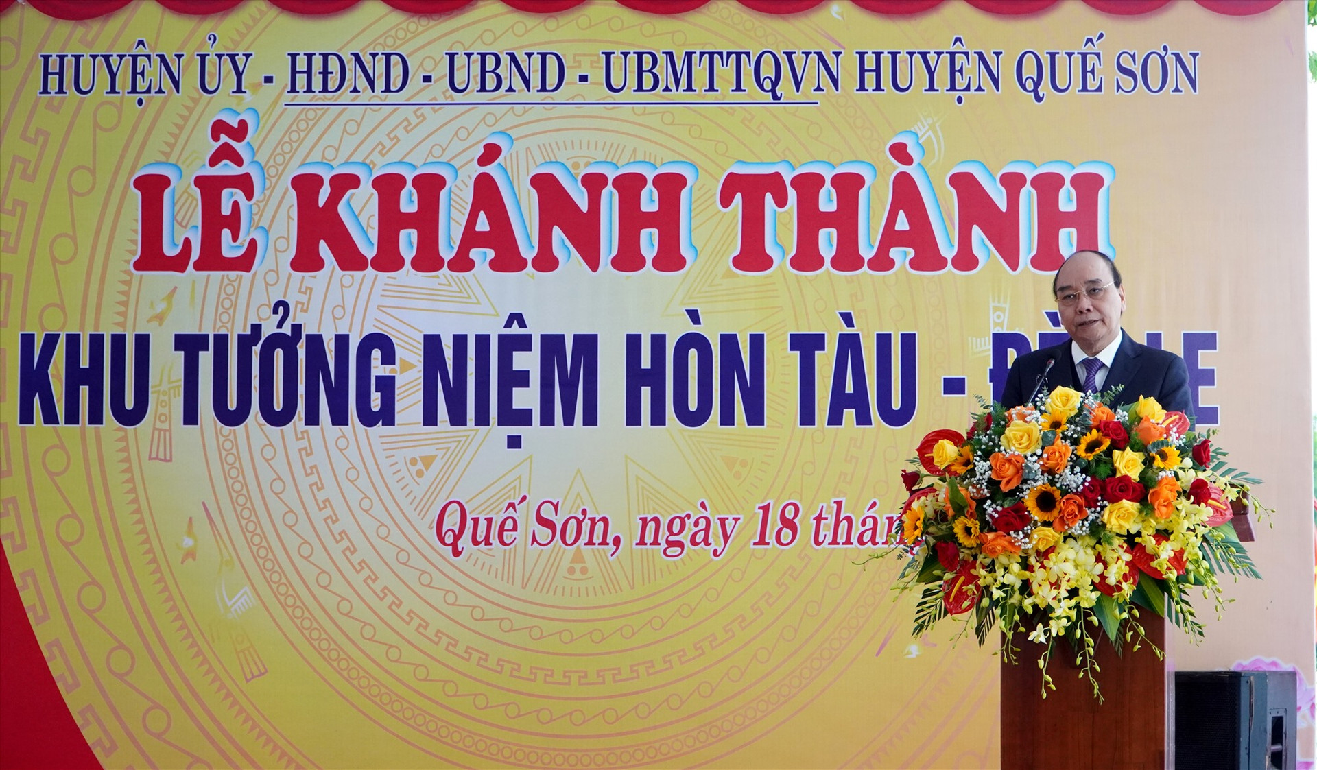 Chủ tịch nước Nguyễn Xuân Phúc phát biểu tại lễ khánh thành. Ảnh: HỒ QUÂN