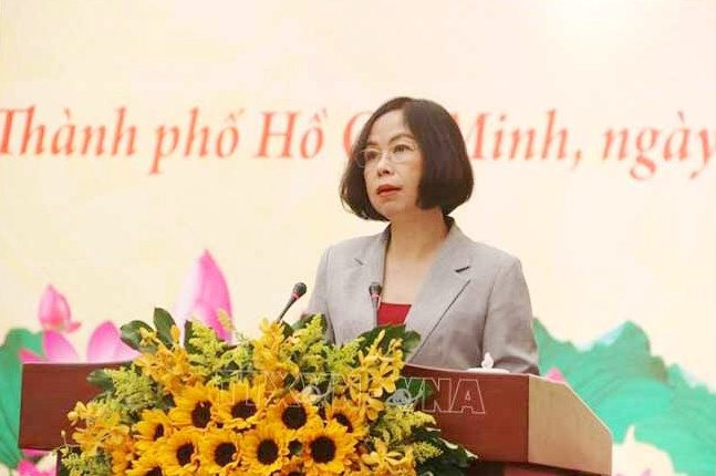 Tổng Giám đốc Thông tấn xã Việt Nam Vũ Việt Trang phát biểu tại Hội nghị. Ảnh: Thu Hương/TTXVN