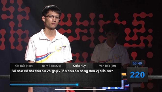 Câu hỏi lắt léo về số và chữ số tại phần thì Về đích của Đường lên đỉnh Olympia năm thứ 15. (Ảnh chụp màn hình)