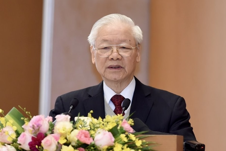 Tổng Bí thư Nguyễn Phú Trọng phát biểu chỉ đạo tại hội nghị.