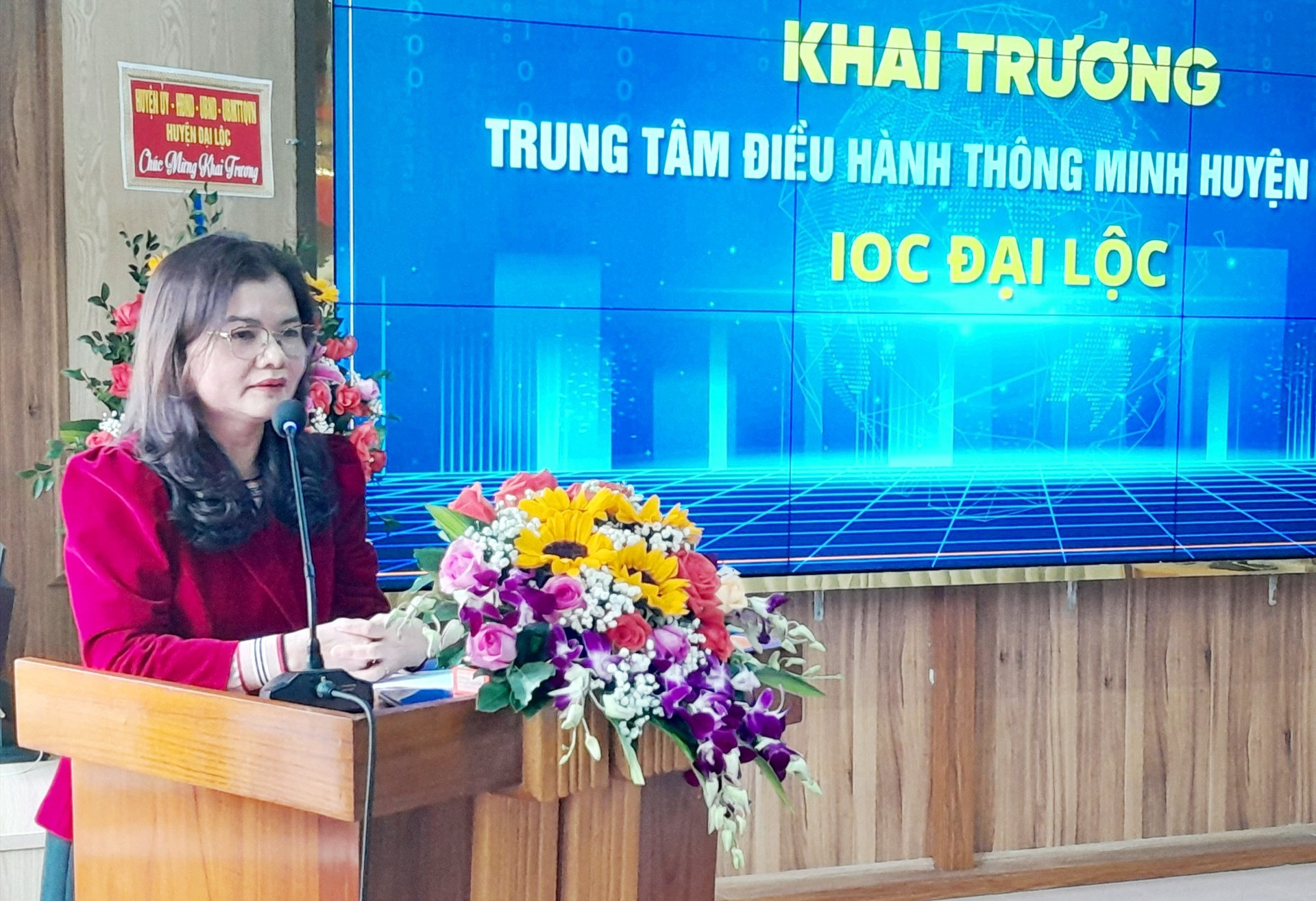Bà Phạm Thị Ngọc Quyên - Phó Giám đốc Sở TT&TT phát biểu tại buổi lễ. Ảnh: N.D