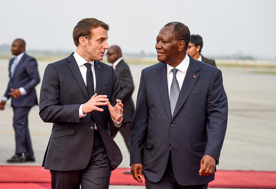Người châu Phi nghi ngờ về sự ủng hộ của Pháp như Tổng thống Bờ Biển Ngà Alassane Ouattara. Ảnh: AFP