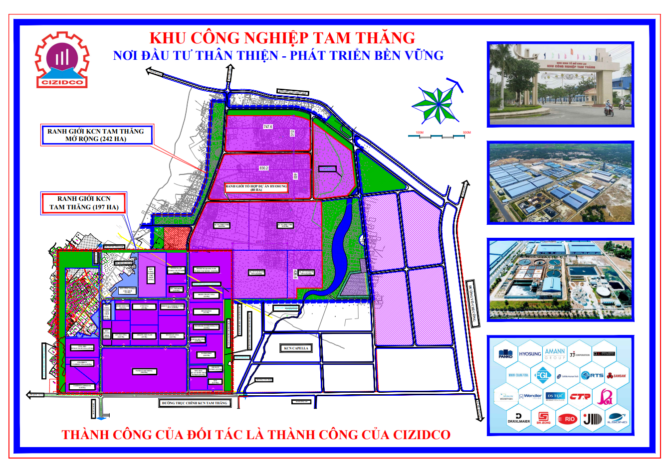 Bản đồ ranh giới KCN Tam Thăng mở rộng