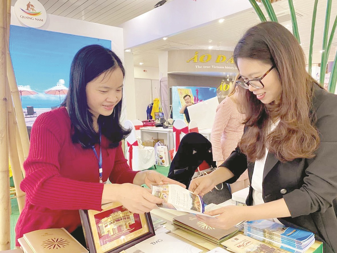 Điểm đến du lịch xanh Quảng Nam đang được đẩy mạnh quảng bá, giới thiệu tại các hội chợ du lịch trong và ngoài nước.Ảnh: VĨNH LỘC