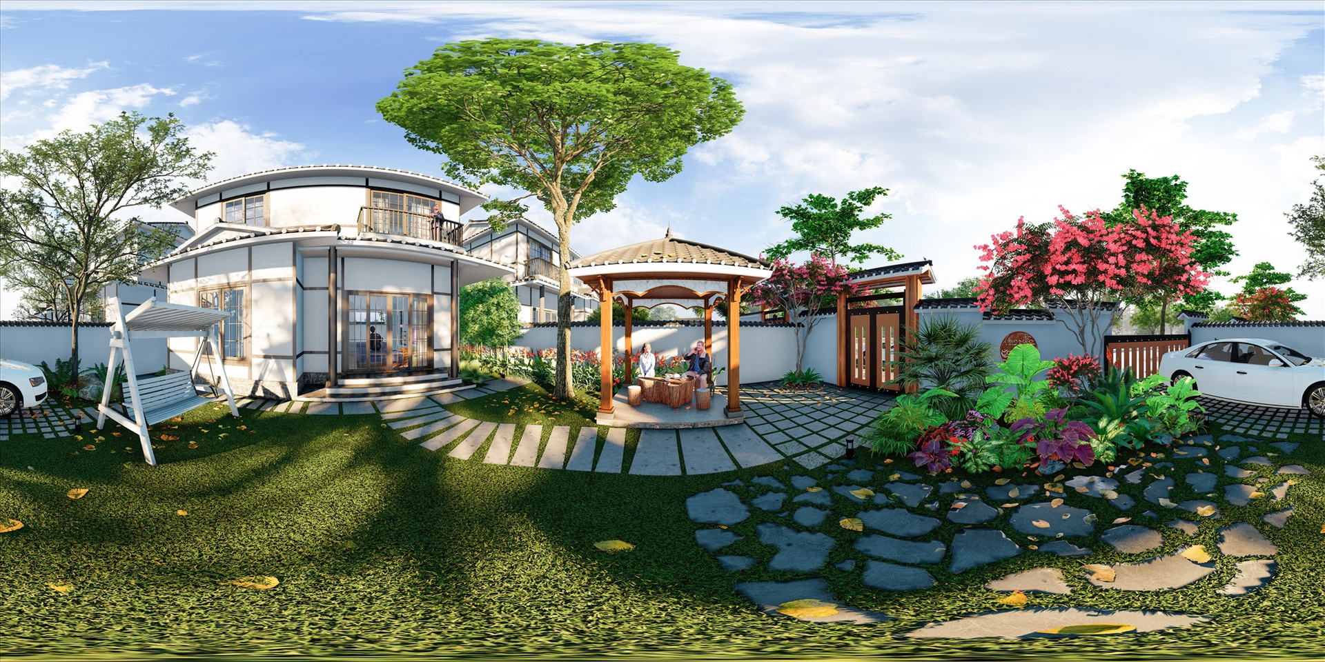 “Biệt thự Nhật Bản” hướng đến không gian xanh, với thiết kế phần sân vườn rộng rãi hướng đến tiêu chí sang trọng, thân thiện với định hướng đô thị sinh thái.