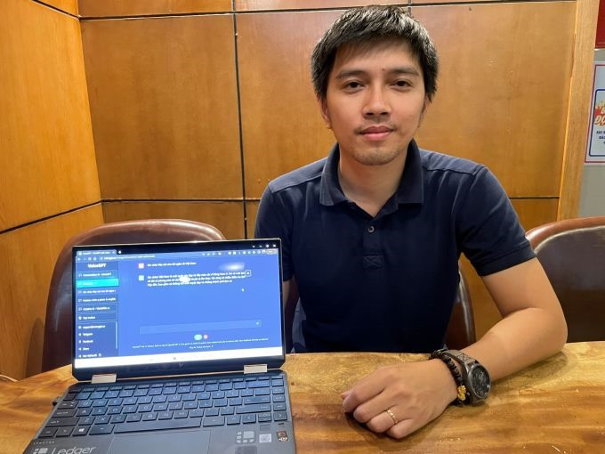 Nguyễn Phạm Tuấn Anh, người sáng lập công cụ VoiceGPT tại Việt Nam. Ảnh: Hà An