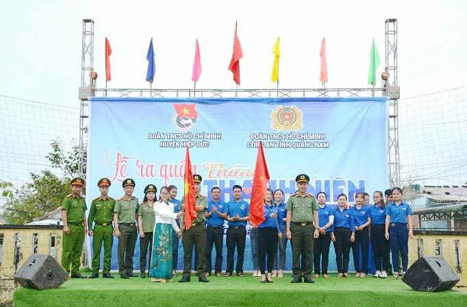 Đoàn thanh niên Công an tỉnh Quảng Nam phối hợp Huyện đoàn Hiệp Đức tổ chức lễ ra quân Tháng thanh niên