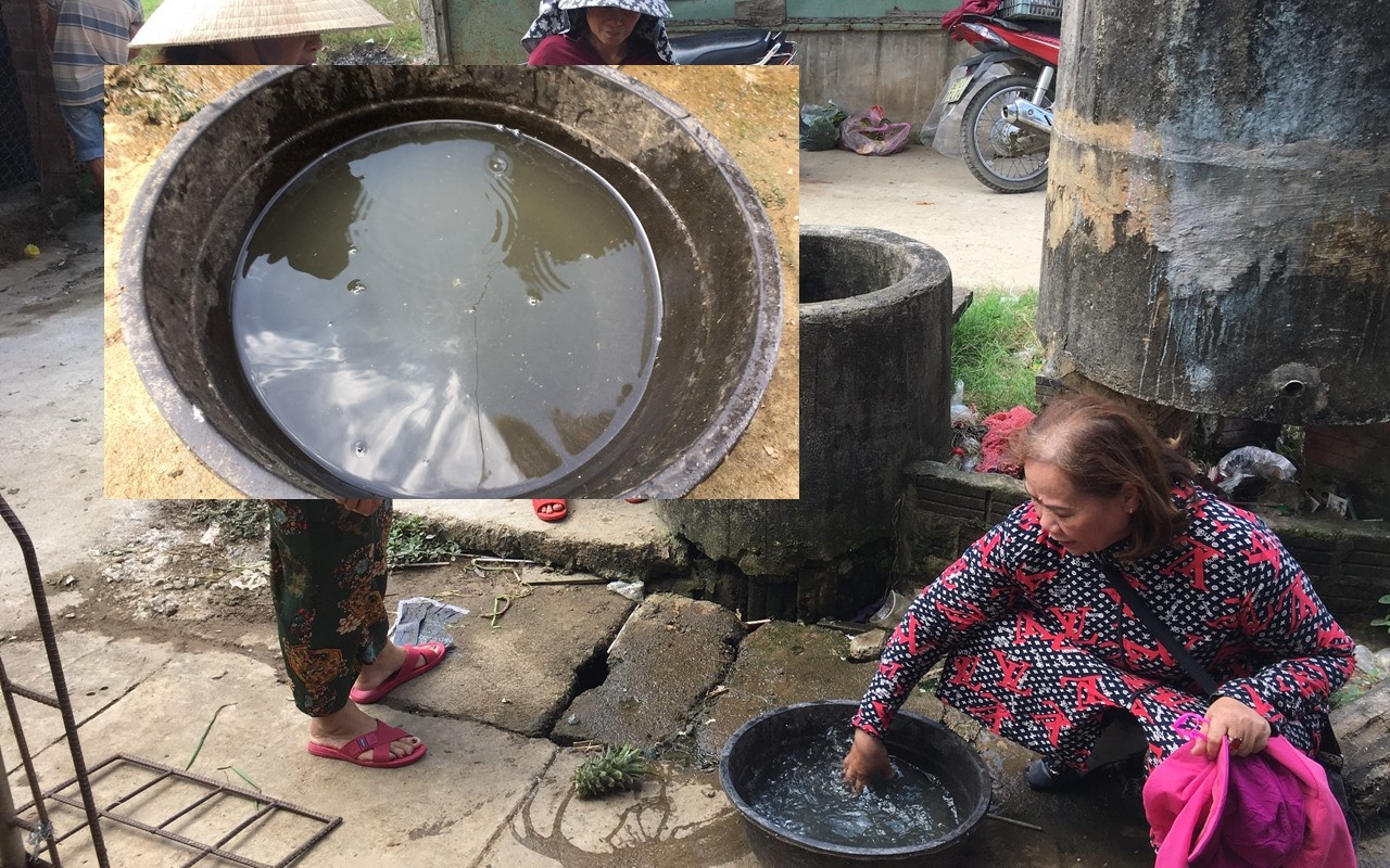 Sau khi UBND xã Tam Lãnh lắp 2 bồn chứa nước dung tích 3.000 lít, tiểu thương chợ Cẩm Khê không còn sử dụng nước giếng không hợp vệ sinh. Ảnh: H.Đ