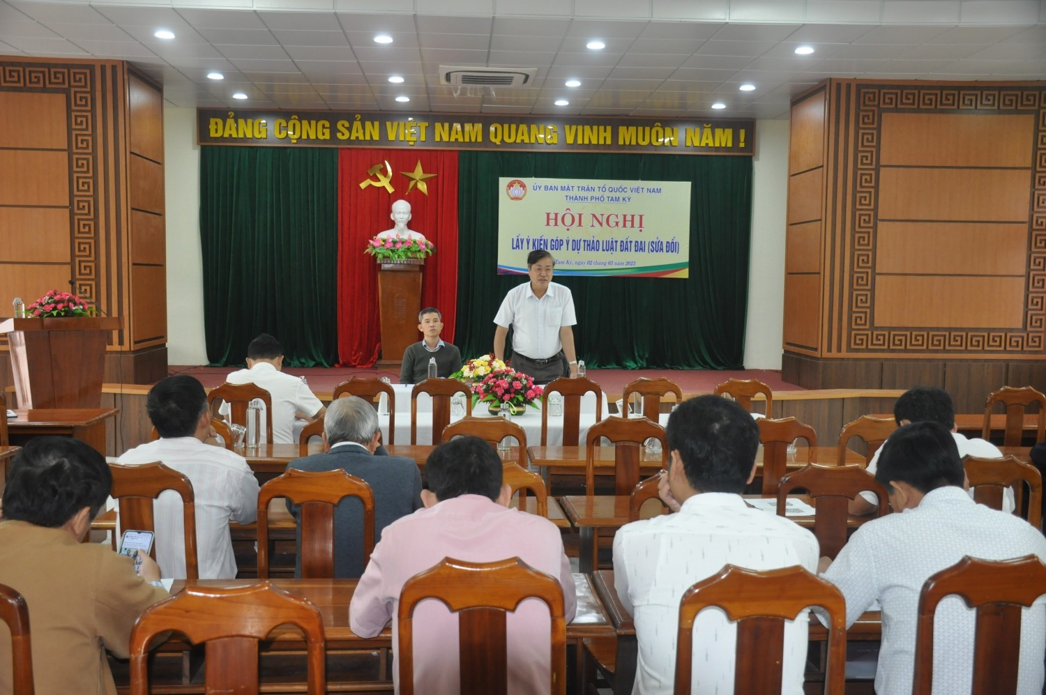 Ủy ban MTTQ Việt Nam TP.Tam Kỳ tổ chức lấy ý kiến góp ý dự thảo Luật Đất đai sửa đổi vào ngày 2/3