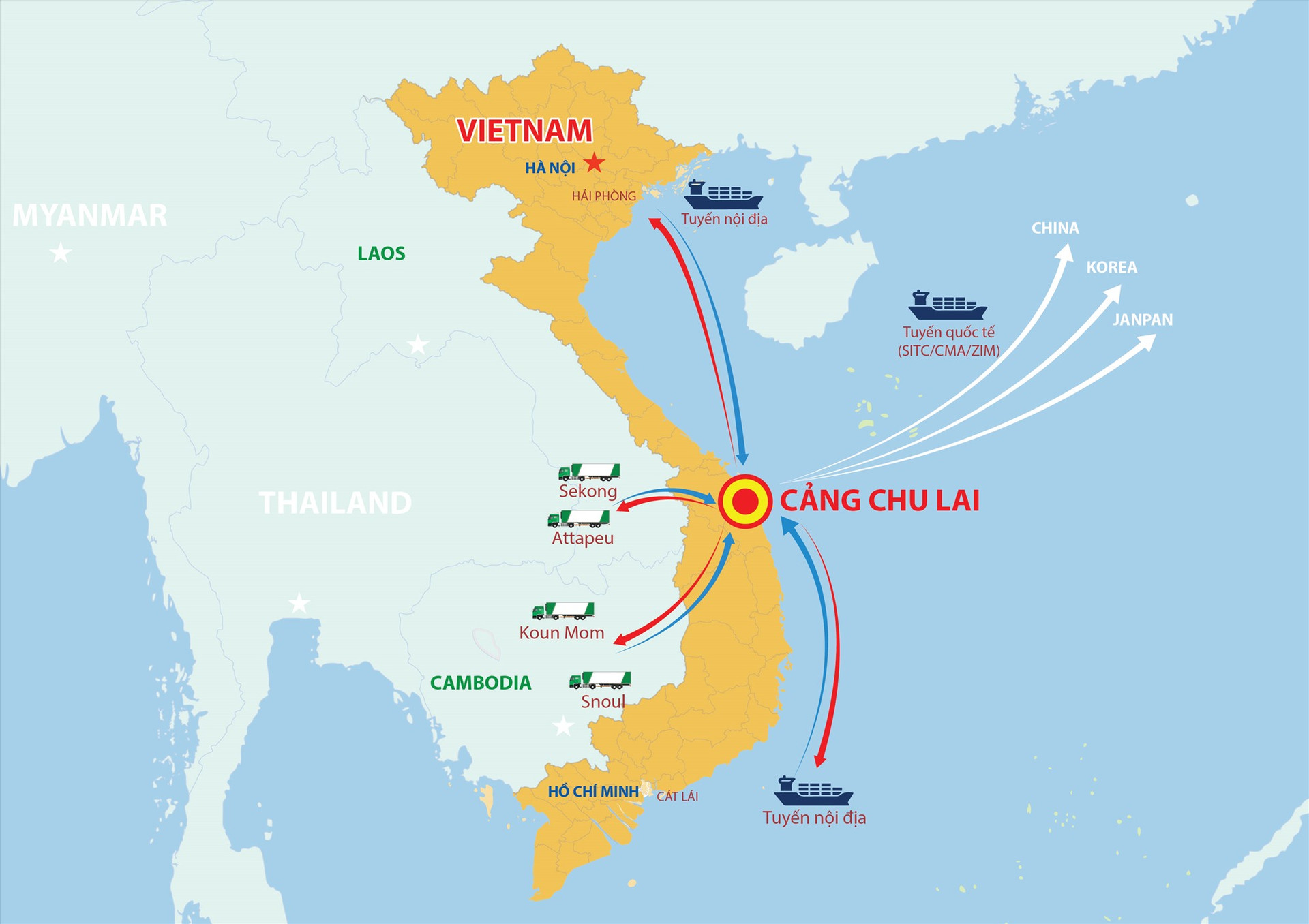 THILOGI Chu Lai – trung tâm giao nhận vận chuyển hàng hóa quốc tế của khu vực.
