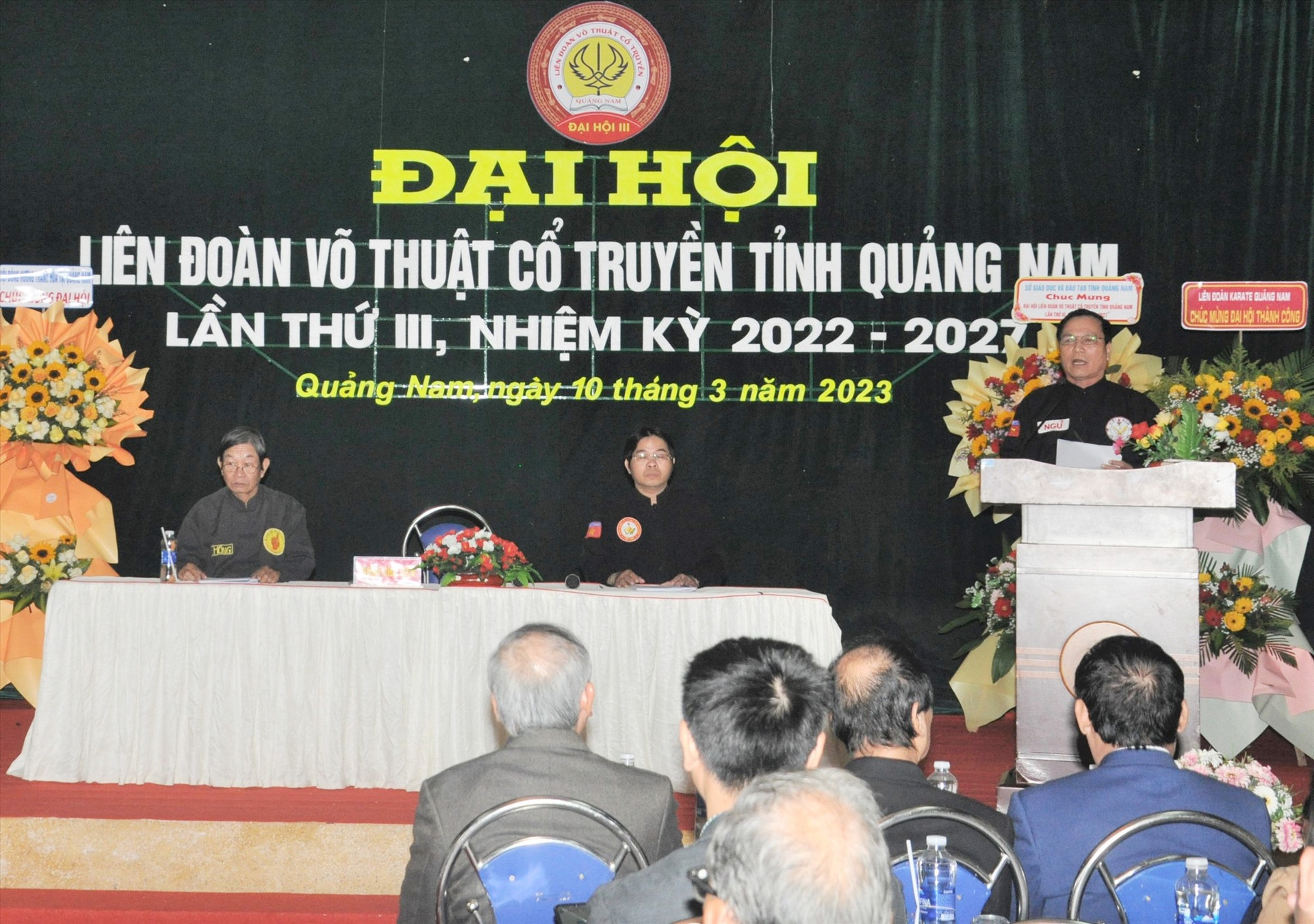 Đại hội Liên đoàn võ thuật cổ truyền tỉnh Quảng Nam, nhiệm kỳ 2022-2027. Ảnh: A.SẮC