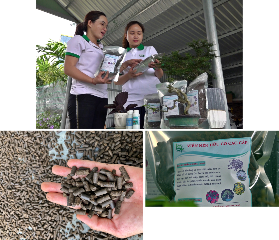 Sản phẩm phân bón là tài sản có sự đầu tư chất xám khá lớn của Nguyễn Thị Bảo Linh và các cộng sự LHQ Farm. Ảnh: H.ĐẠO