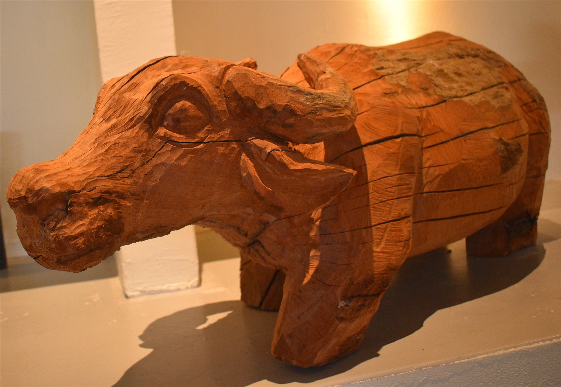 A wooden buffalo or a zodiac animal