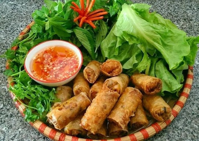 Fried Spring Roll   They are little parcels are filled with ground meat, egg, added with vegetables and fresh aromatics.