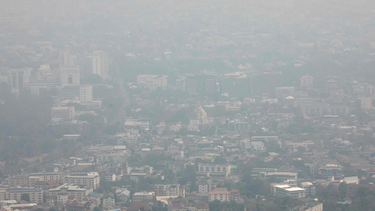 Thành phố Chiang Mai của Thái Lan trong những ngày ô nhiễm không khí. Ảnh: AFP