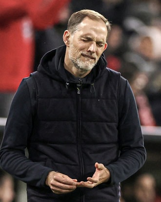 HLV Thomas Tuchel sau trận thua Mainz. Ảnh: Bild
