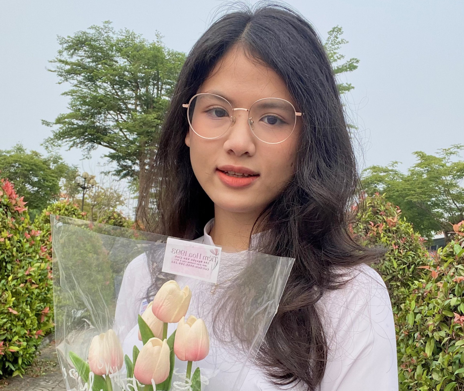 Chân dung cô nữ sinh lớp 12 Phạm Vũ Quỳnh Như đạt 7.5 IELTS tiếng Anh. Ảnh: N.T