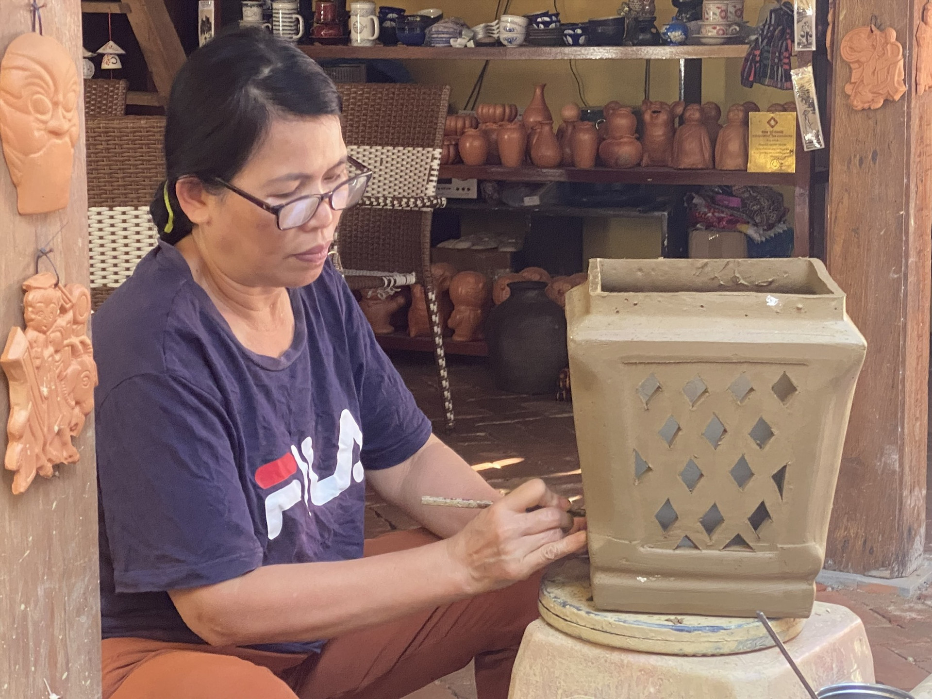 A traditional stoneware in Thanh Ha Pottery Village