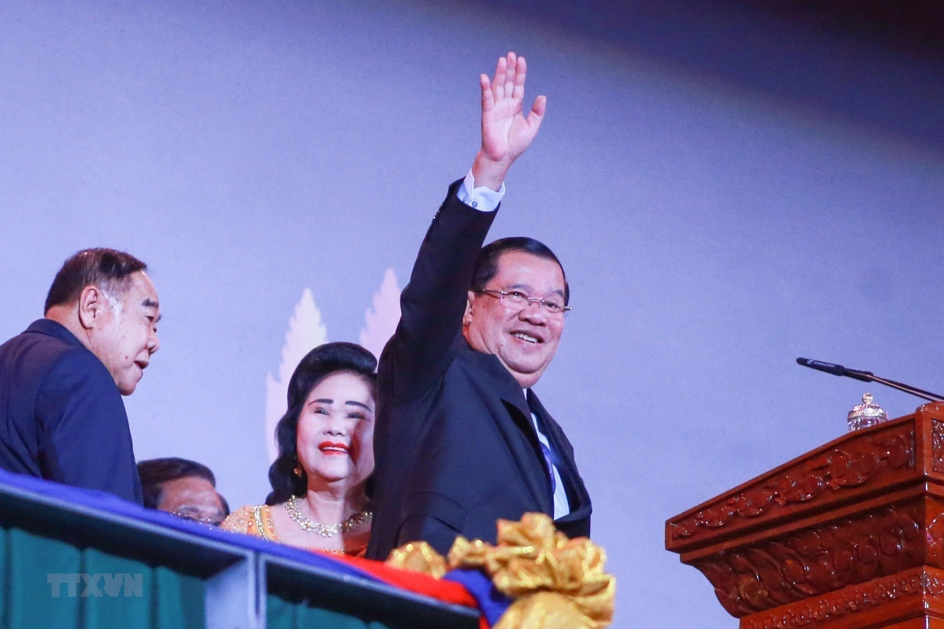 Thủ tướng Campuchia Samdech Techo Hun Sen tại Lễ bế mạc SEA Games 32.