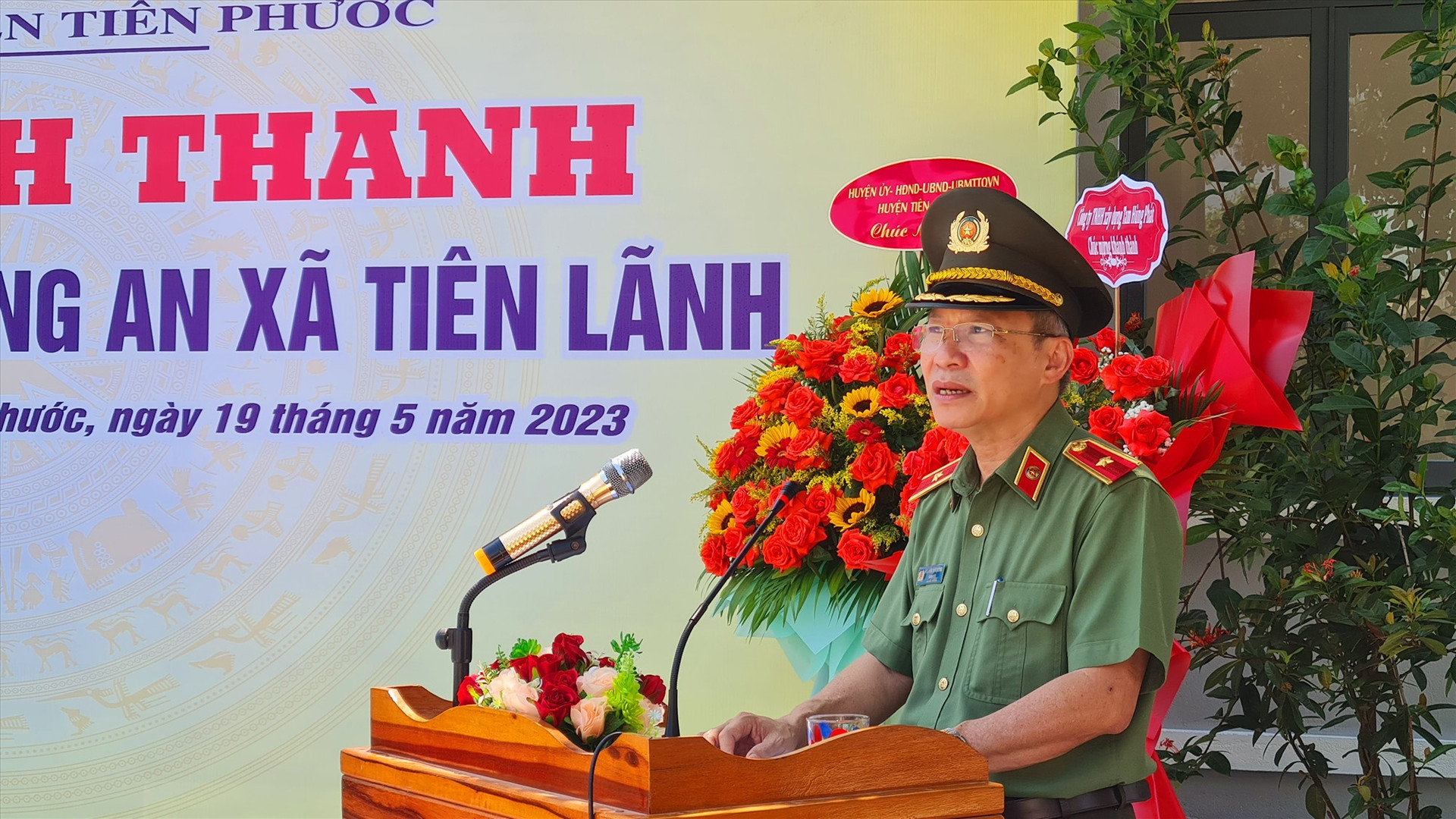 Thiếu tướng Nguyễn Đức Dũng phát biểu tại lễ khánh thành. Ảnh: D.L