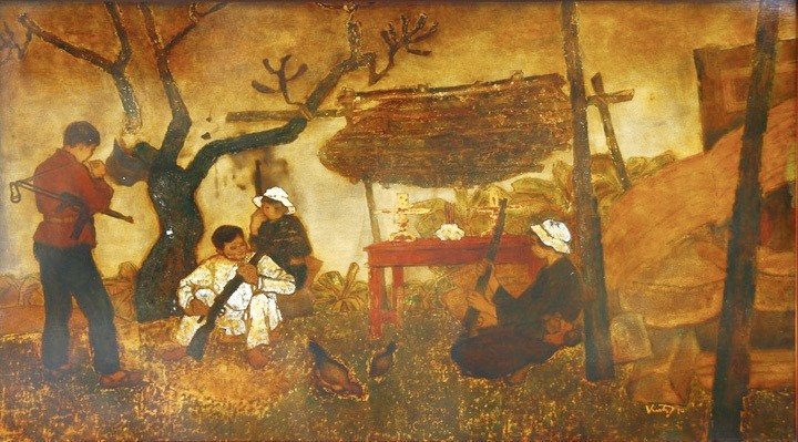 Bức sơn mài “Đất này của tổ tiên ta” của họa sĩ Nguyễn Thế Vinh - tác phẩm đoạt Giải thưởng Nhà nước về văn học nghệ thuật đợt II.