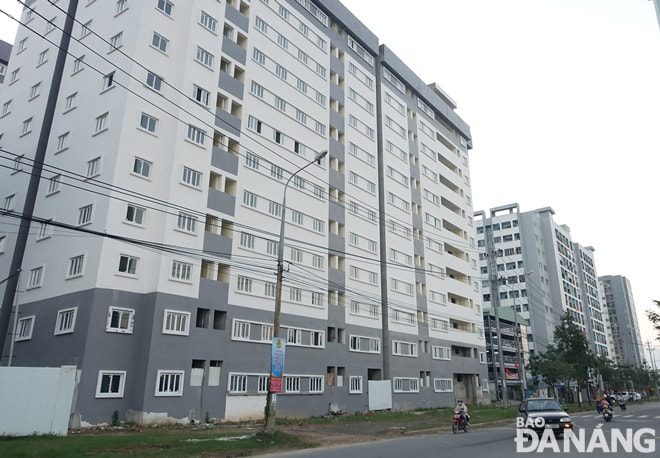Một góc dự án Khu chung cư nhà ở xã hội tại Khu công nghiệp Hòa Khánh. Ảnh: HOÀNG HIỆP