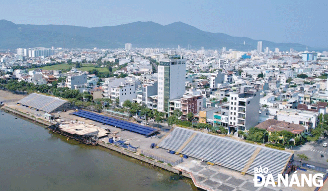 Đến thời điểm hiện tại, các khán đài về cơ bản đã được lắp ráp hoàn thiện.Ảnh: NHẬT HẠ