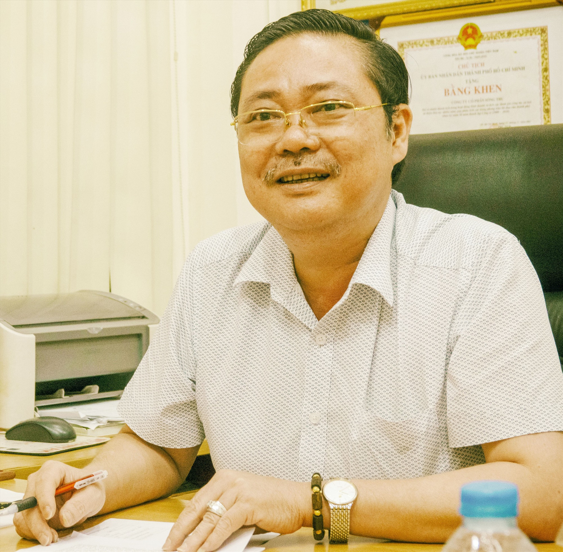 Doanh nhân Nguyễn Văn Tuấn - cựu Chủ tịch HĐH Quảng Nam tại TP.HCM. Ảnh: Xuân Khánh.