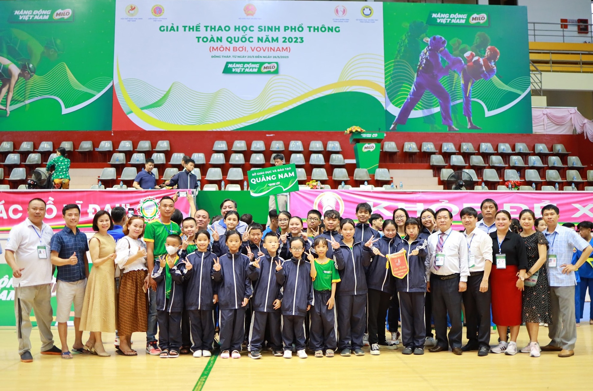 Đoàn VĐV Quảng Nam tham gia giải thể thao học sinh phổ thông toàn quốc năm 2023 tại Đồng Tháp. Ảnh: THẢO GIANG.