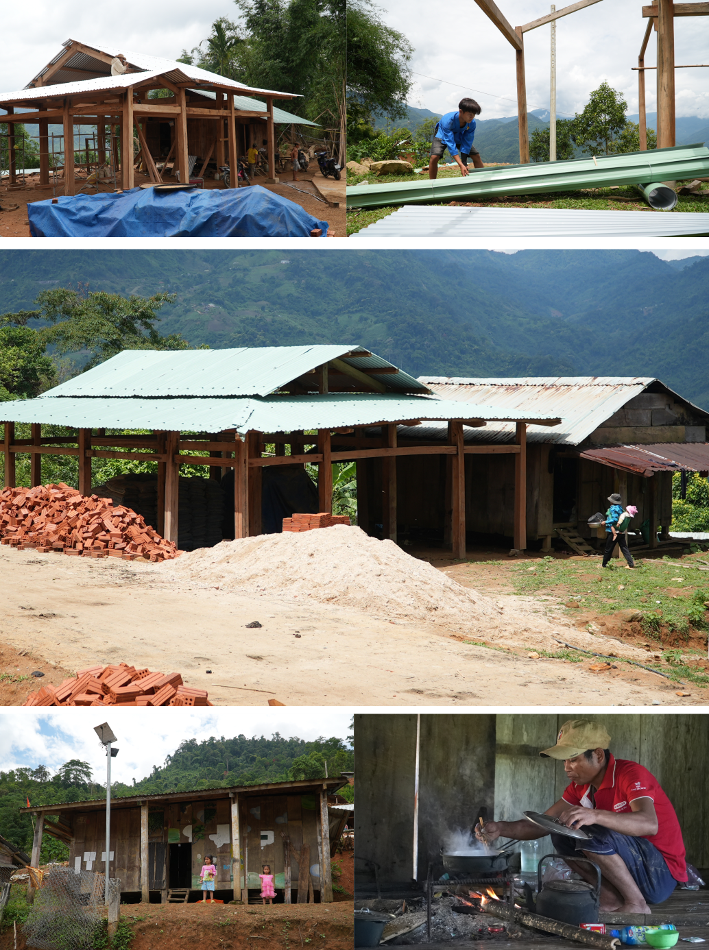 Người dân tận dụng gỗ từ nhà cũ để làm nhà mới, không tác động vào rừng. Ảnh: PV